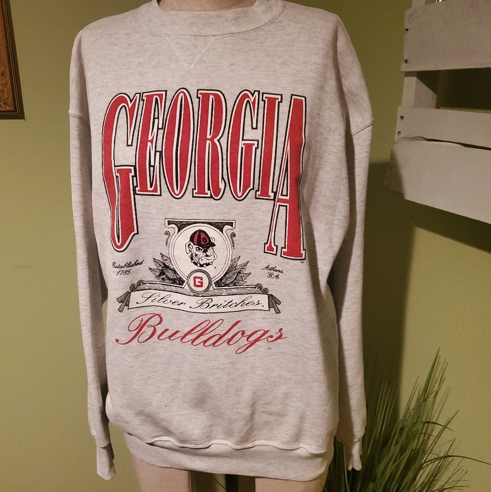 Vtg 90s Georgia Bulldogs Crewneck Sweatshirt L